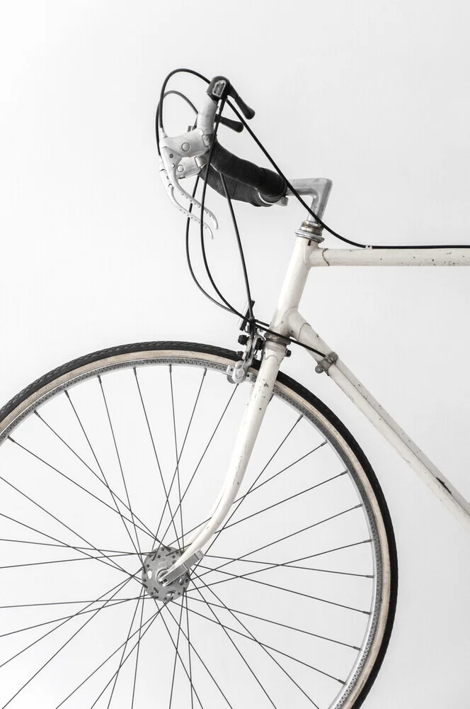 white minimal bicycle LOVE - fotokunst von Studio Na.hili