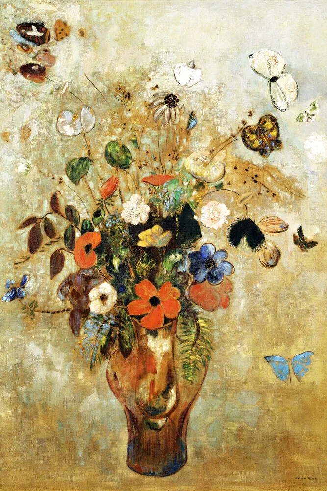 Odilon Redon - Stillleben mit Blumenvase - fotokunst von Art Classics