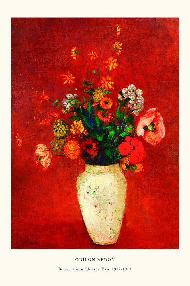 Odilon Redon Ausstellungsposter - Blumenbouquet in Chinesischer Vase - fotokunst von Art Classics