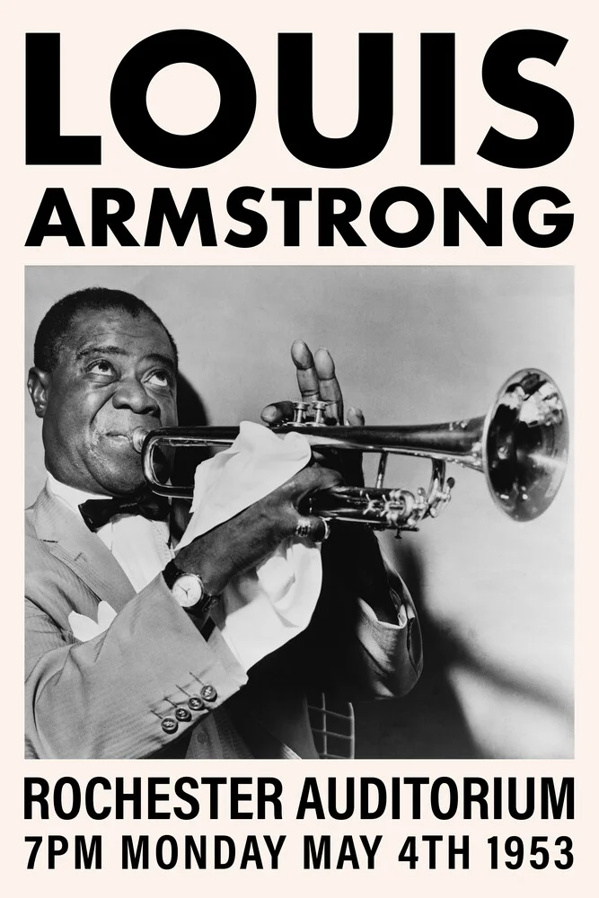 Louis Armstrong at the Rochester Auditorium - fotokunst von Vintage Collection