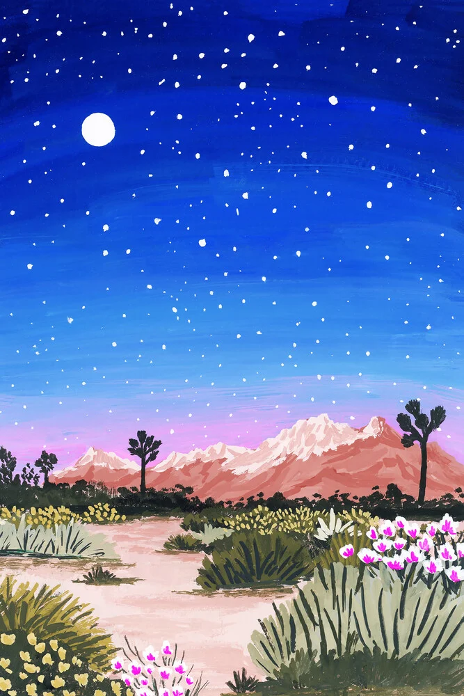 Joshua Tree at Night - fotokunst von Sarah Gesek