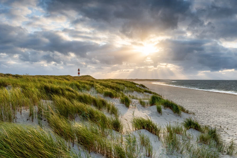 Sunset near the lighthouse List Ost on Sylt - Fineart photography by Jan Becke