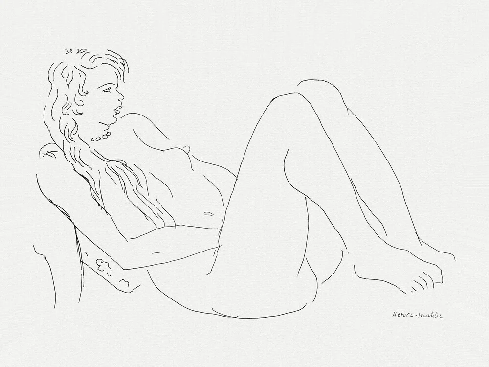 Henri Matisse: Nude with a necklace and long hair - Fineart photography by Art Classics