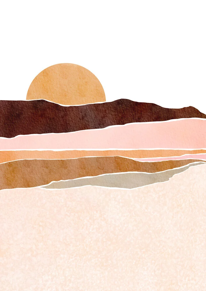 'Sunset Painting' – Wall Art by Nikki Thaitanom as Poster or Acrylic Glass Print