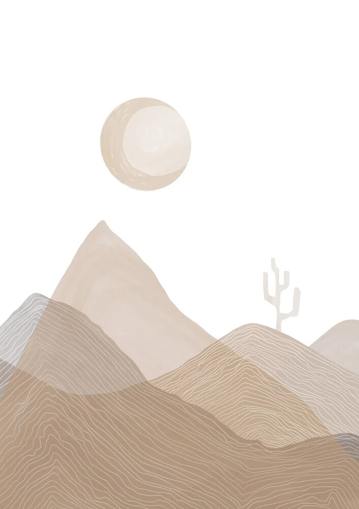 Wandbild 'Sunny Mountain Art' – Kunst von Nikki Thaitanom als Poster oder Acrylglasbild