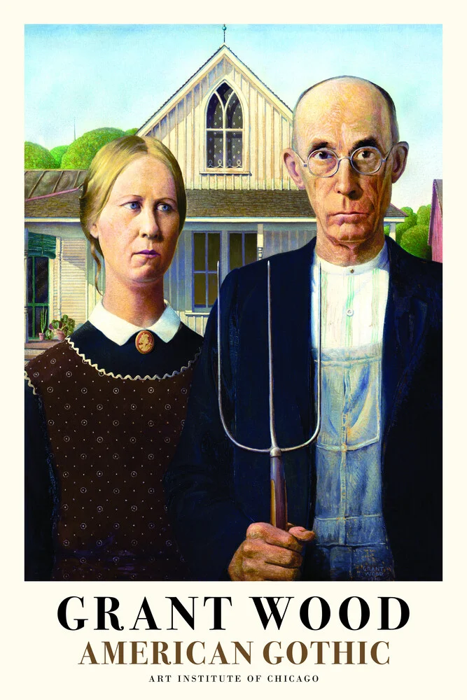 Grant Wood: American Gothic - Fineart photography by Art Classics