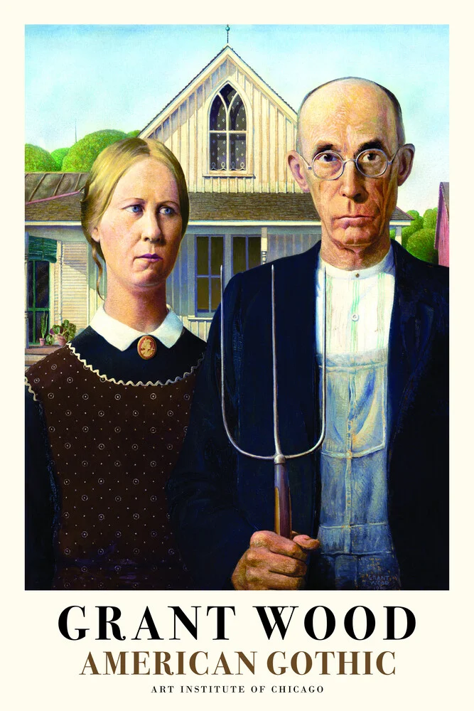 Grant Wood: American Gothic - fotokunst von Art Classics