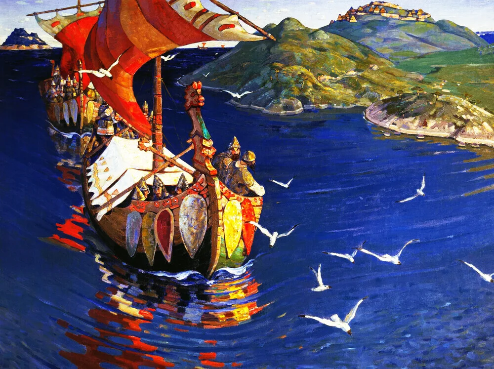 Nicholas Roerich: Gäste aus Übersee - fotokunst von Art Classics