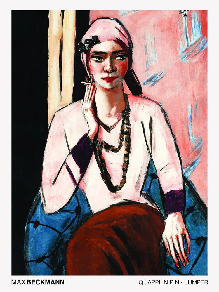 Max Beckmann: Quappi im rosa Pullover - fotokunst von Art Classics