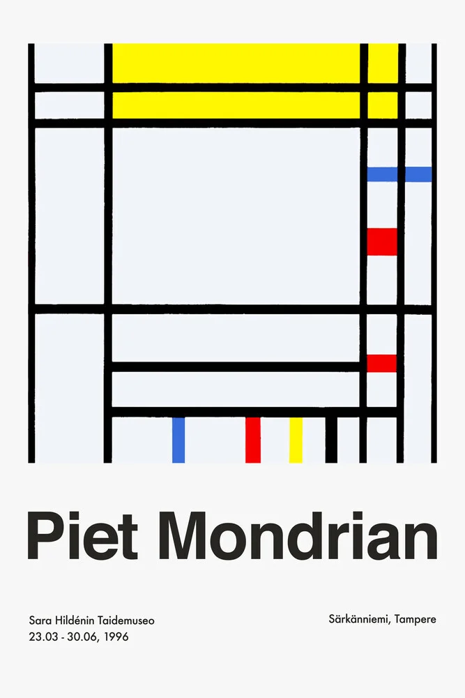 Piet Mondrian – Sara Hildénin Taidemuseo, Ausstellungsposter - fotokunst von Art Classics