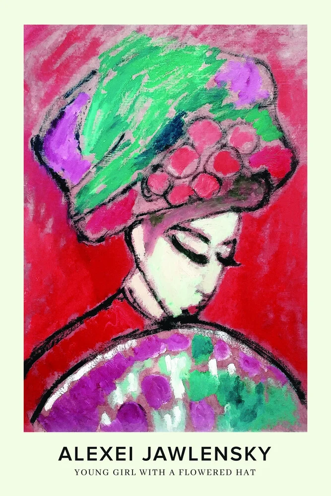 Alexej von Jawlensky: Young Girl in a Flowered Hat (1910) - fotokunst von Art Classics