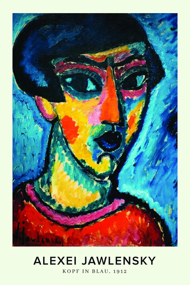 Alexeij Jawlensky: Kopf in Blau (1912) - fotokunst von Art Classics