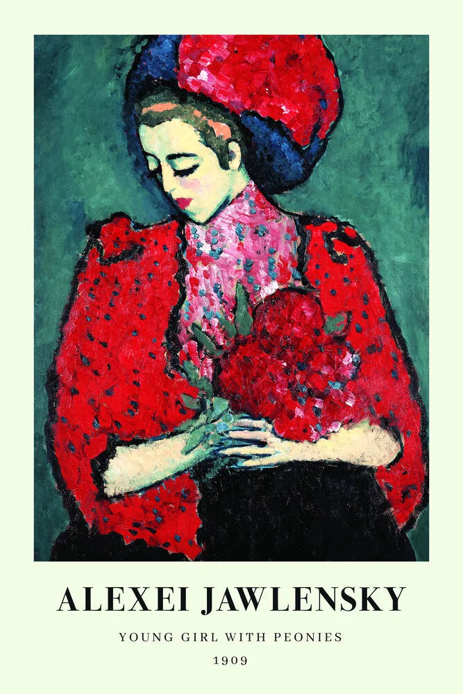 Alexej von Jawlensky: Junge Frau mit Paeonien (1909) - fotokunst von Art Classics