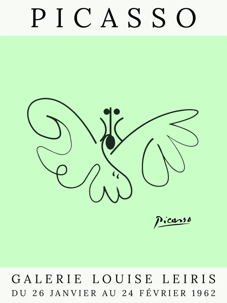 Picasso Schmetterling – grün - fotokunst von Art Classics