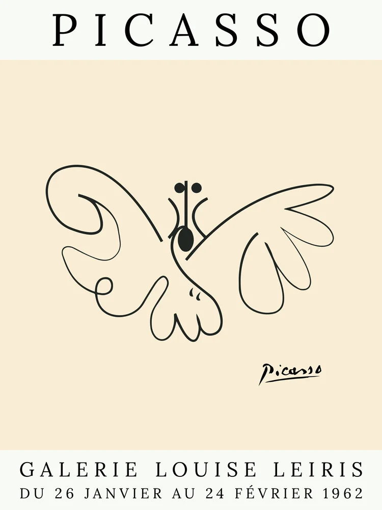 Picasso Schmetterling – beige - fotokunst von Art Classics