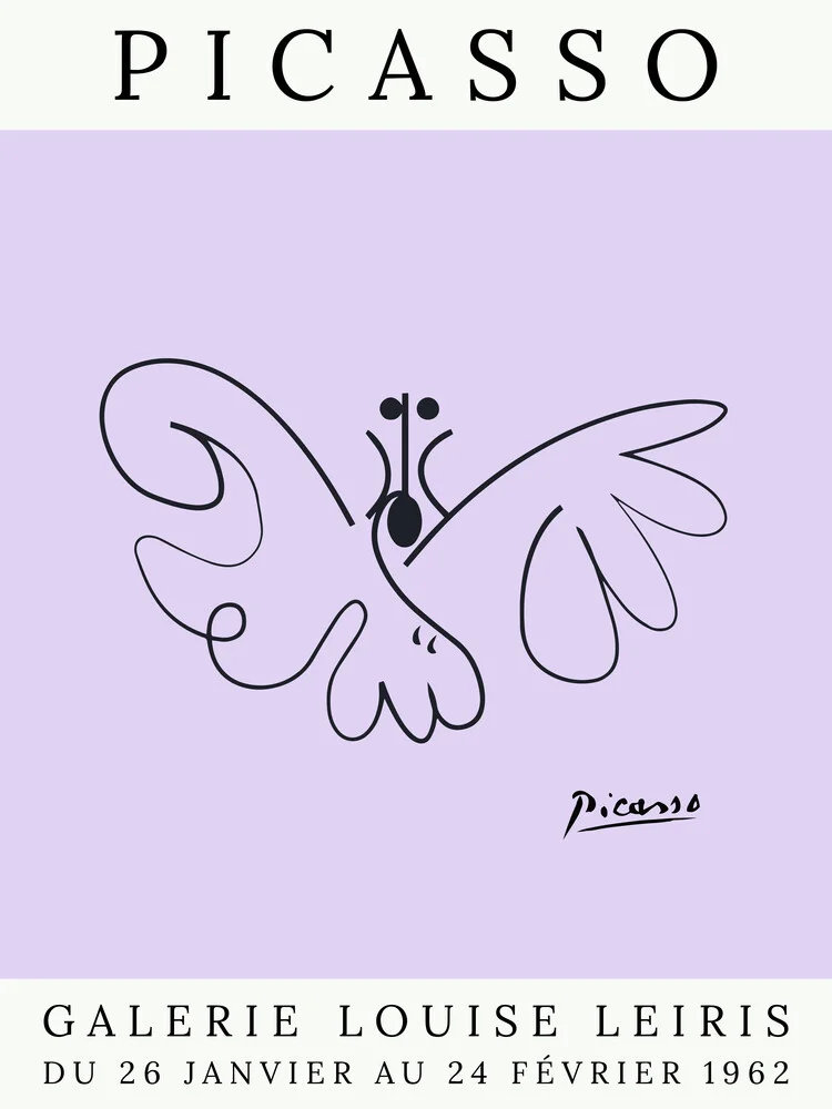 Picasso Schmetterling – lila - fotokunst von Art Classics