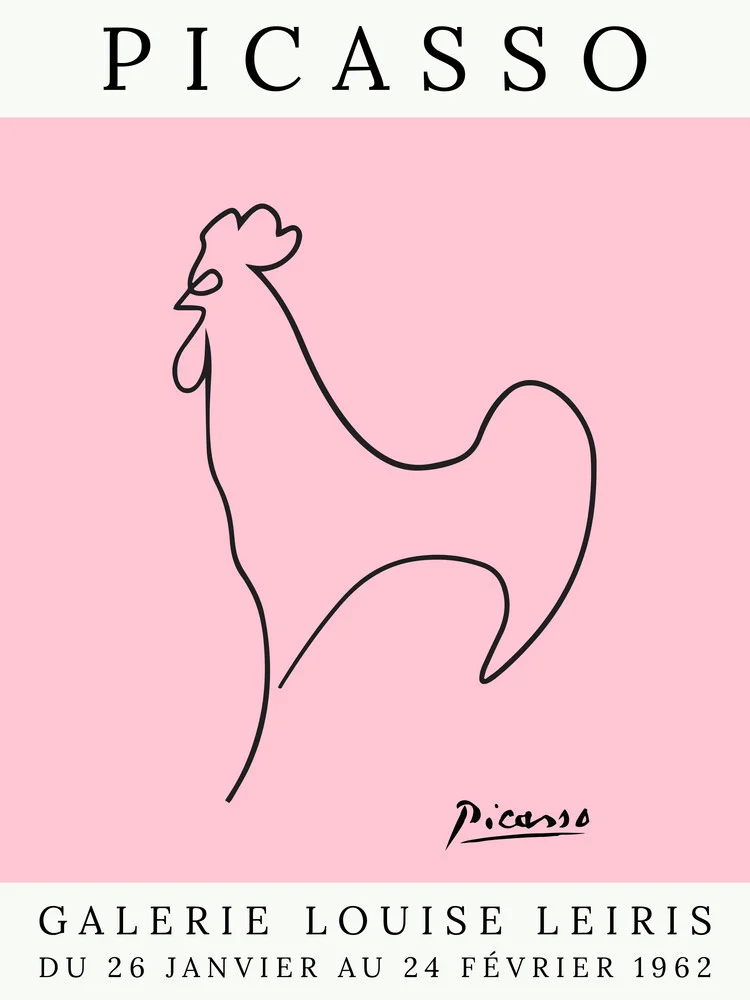 Picasso Hahn – rosa - fotokunst von Art Classics