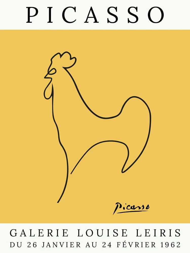 Picasso Hahn – gelb - fotokunst von Art Classics