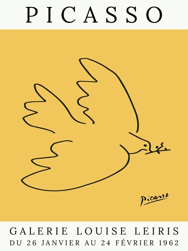 Picasso Taube – gelb - fotokunst von Art Classics