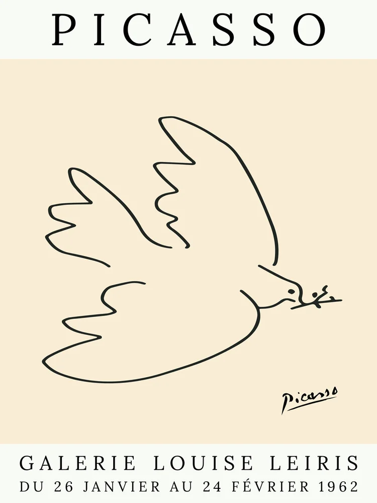 Picasso Taube – beige - fotokunst von Art Classics