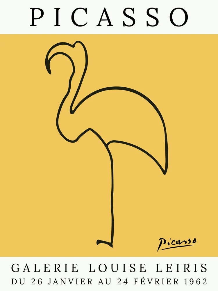 Picasso Flamingo – gelb - fotokunst von Art Classics