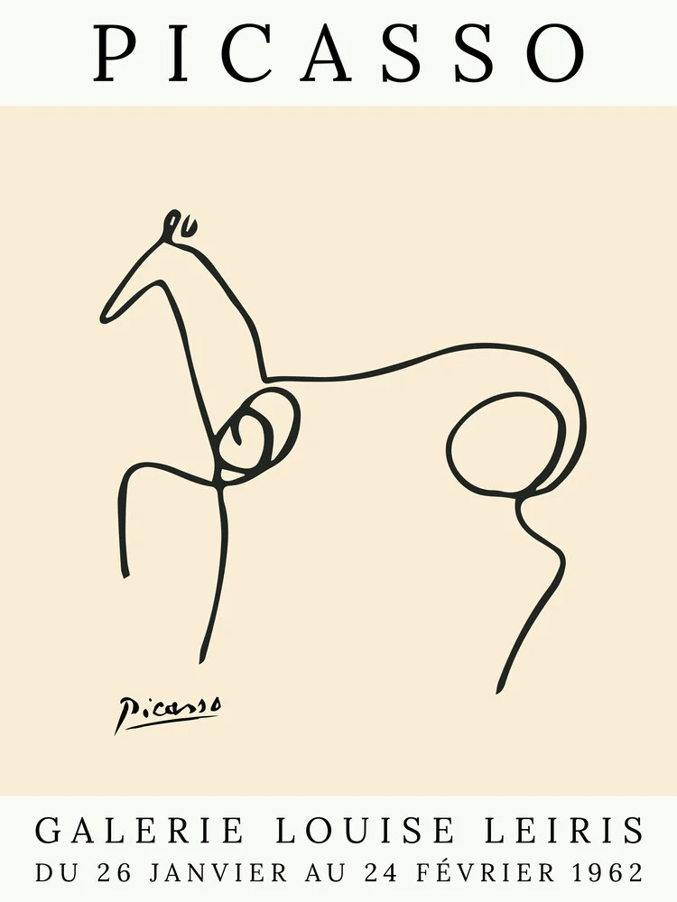 Picasso Pferd – beige - fotokunst von Art Classics