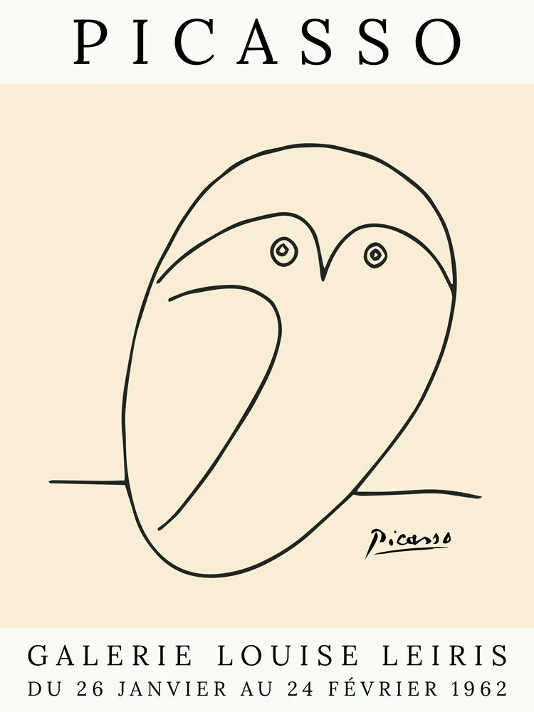 Picasso Eule – beige - fotokunst von Art Classics