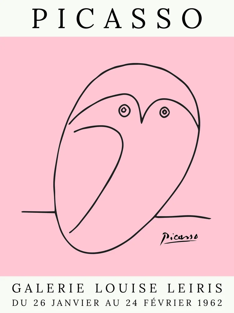 Picasso Eule – rosa - fotokunst von Art Classics