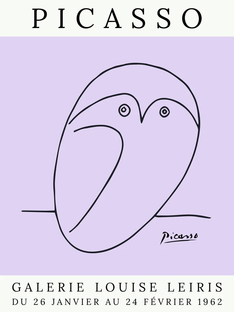 Picasso Eule – lila - fotokunst von Art Classics