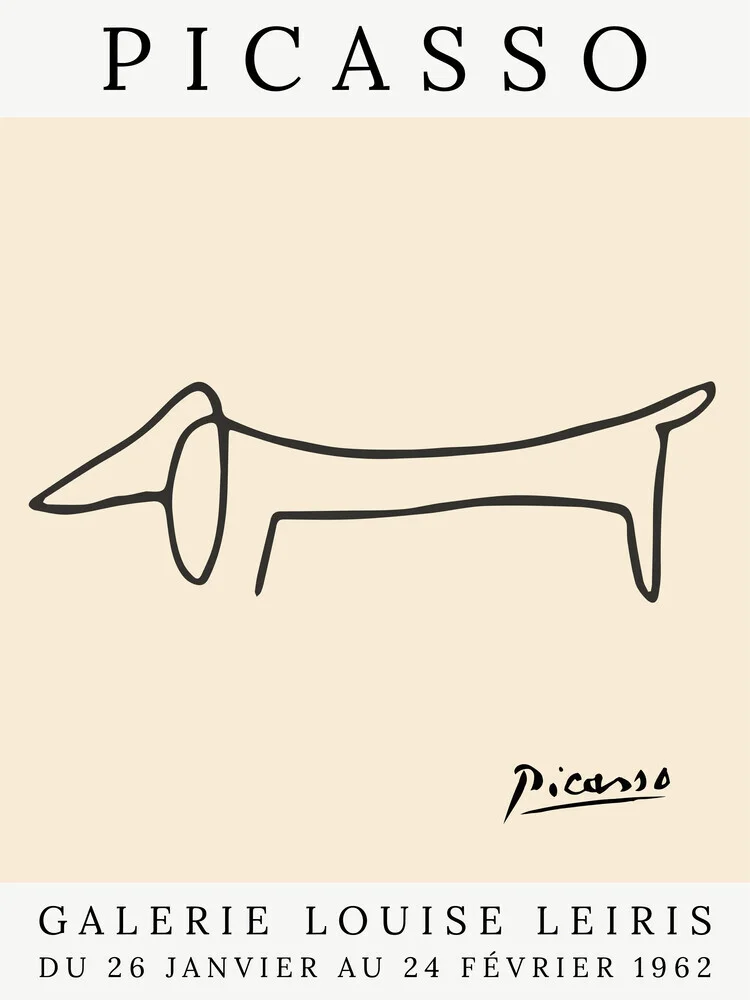 Picasso Hund – beige - fotokunst von Art Classics