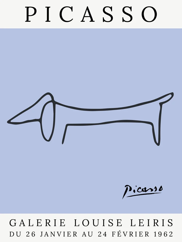 Picasso Hund – violett - fotokunst von Art Classics