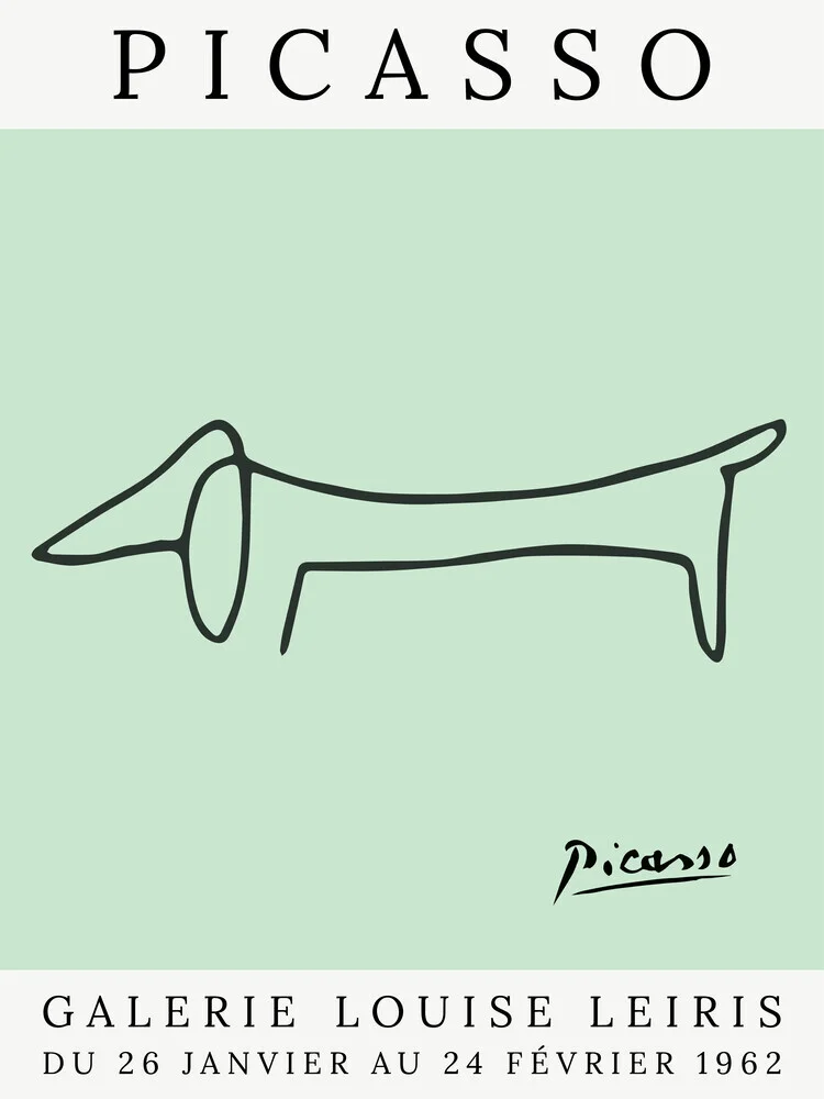 Picasso Dog – green - Fineart photography by Art Classics