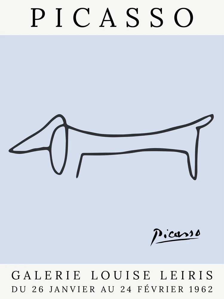 Picasso Hund – blau - fotokunst von Art Classics