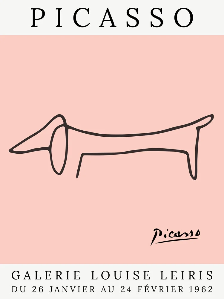 Picasso Hund – rosa - fotokunst von Art Classics