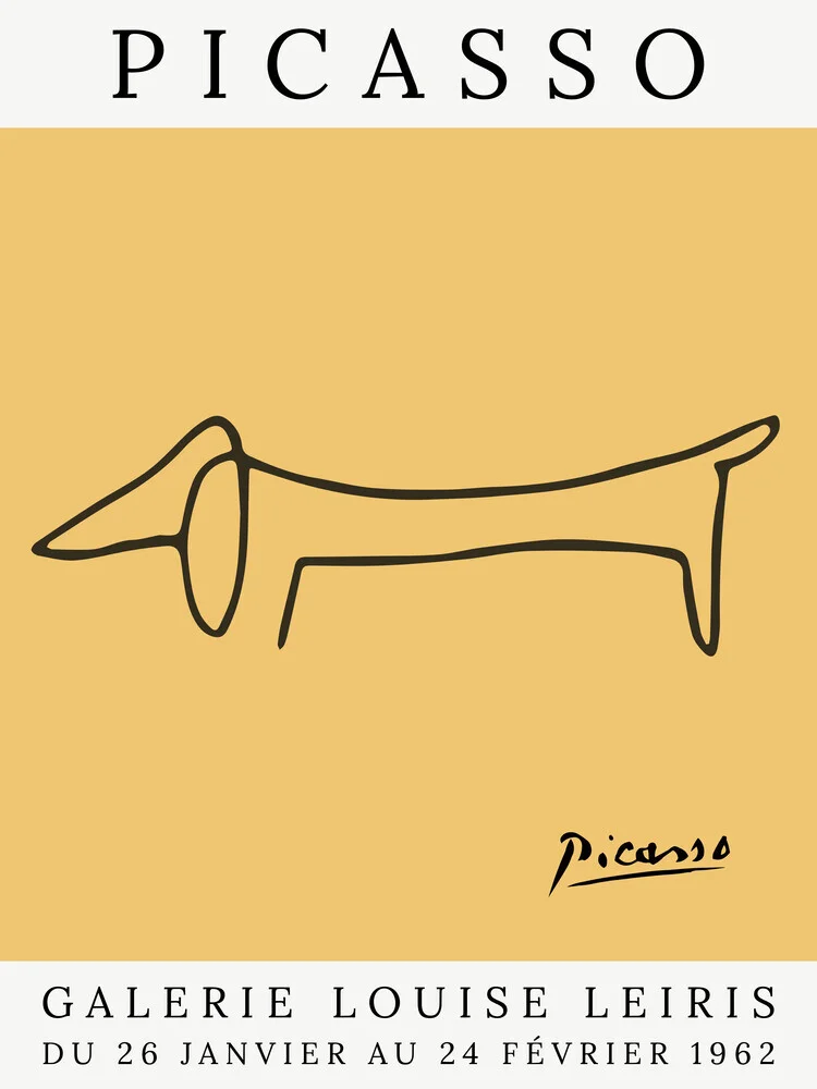 Picasso Hund – gelb - fotokunst von Art Classics