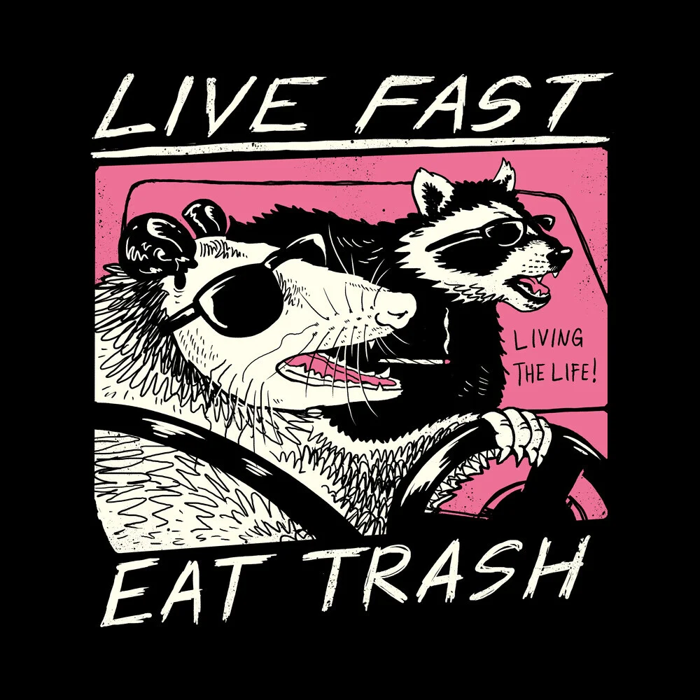 Live Fast, Eat Trash - fotokunst von Vincent Trinidad Art