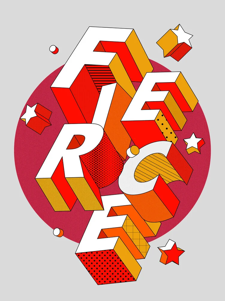 FIERCE - 3D typography - Fineart photography by Ania Więcław
