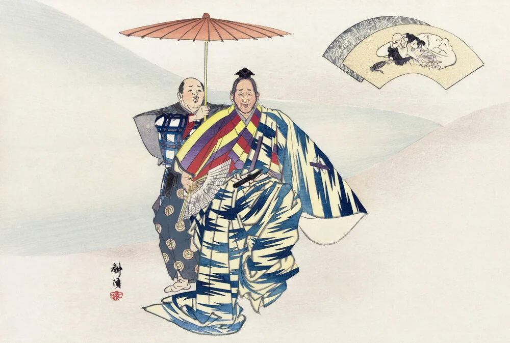 Kogyo Tsukioka: Szene aus Suehirogari - fotokunst von Japanese Vintage Art