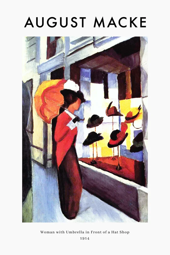 August Macke: Frau mit Regenschirm - Ausstellungsposter - fotokunst von Art Classics