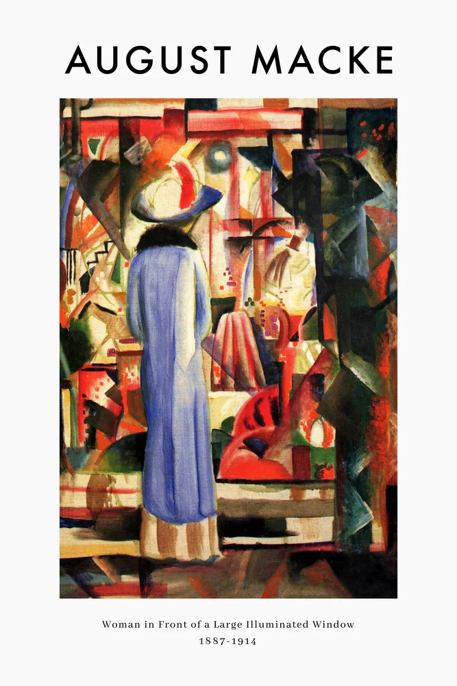 August Macke: Frau vor einem Fenster - Ausstellungsposter - fotokunst von Art Classics