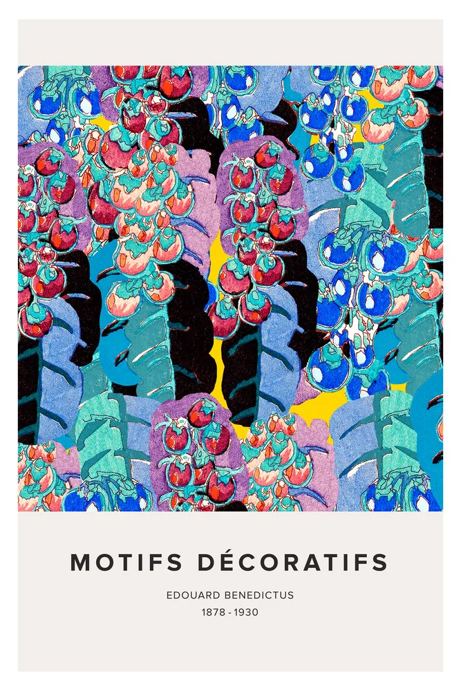 Édouard Bénédictus: Art Deco Blumenmuster aus den Motifs Décoratifs - fotokunst von Art Classics