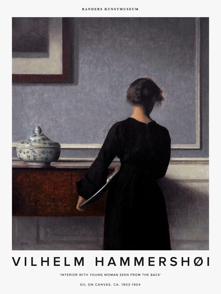 Vilhelm Hammershøi: Interior with a Rear View of a Woman - Fineart photography by Art Classics
