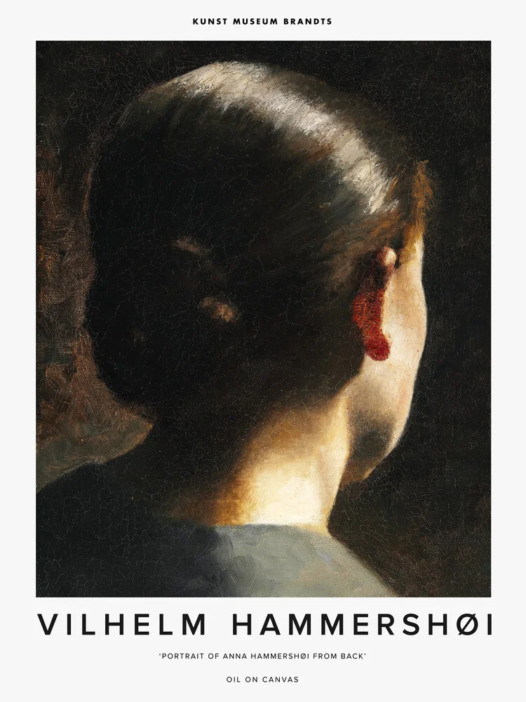 Vilhelm Hammershøi: Porträt von Anna Hammershøi von hinten - fotokunst von Art Classics
