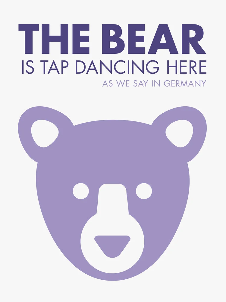 The bear is tap dancing here - purple - Fineart photography by Typo Art