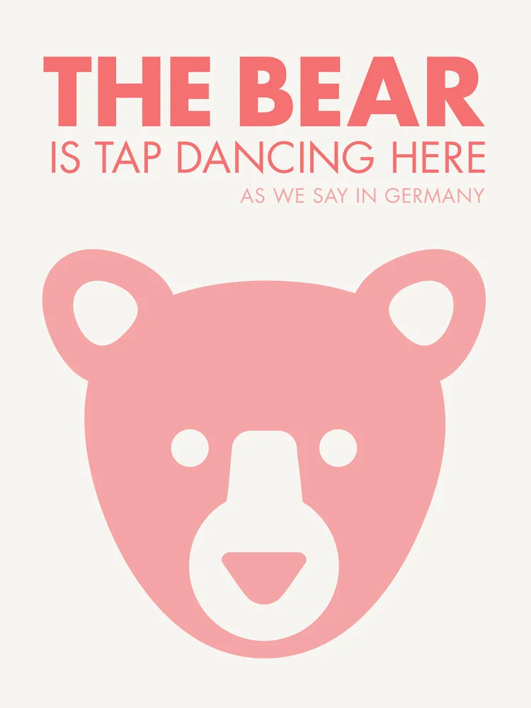 The bear is tap dancing here - pink - Fineart photography by Typo Art