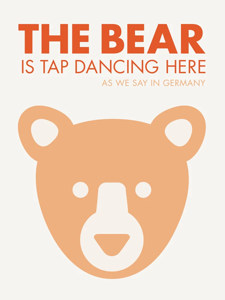 The bear is tap dancing here - peach - Fineart photography by Typo Art