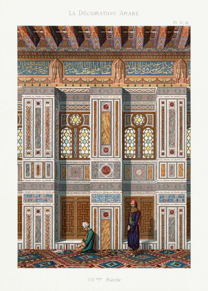 Emile Prisse d’Avennes: Vintage arabesque interior lithograph - Fineart photography by Vintage Collection