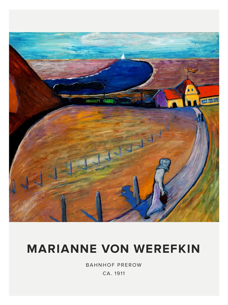 Marianne von Werefkin: Bahnhof Prerow (ca. 1911) - Ausstellungsposter - fotokunst von Art Classics