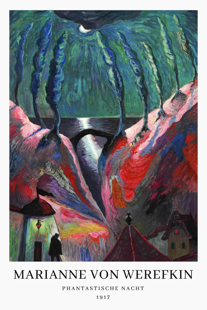 Marianne von Werefkin: Phantastische Nacht (1917) - Ausstellungsposter - fotokunst von Art Classics