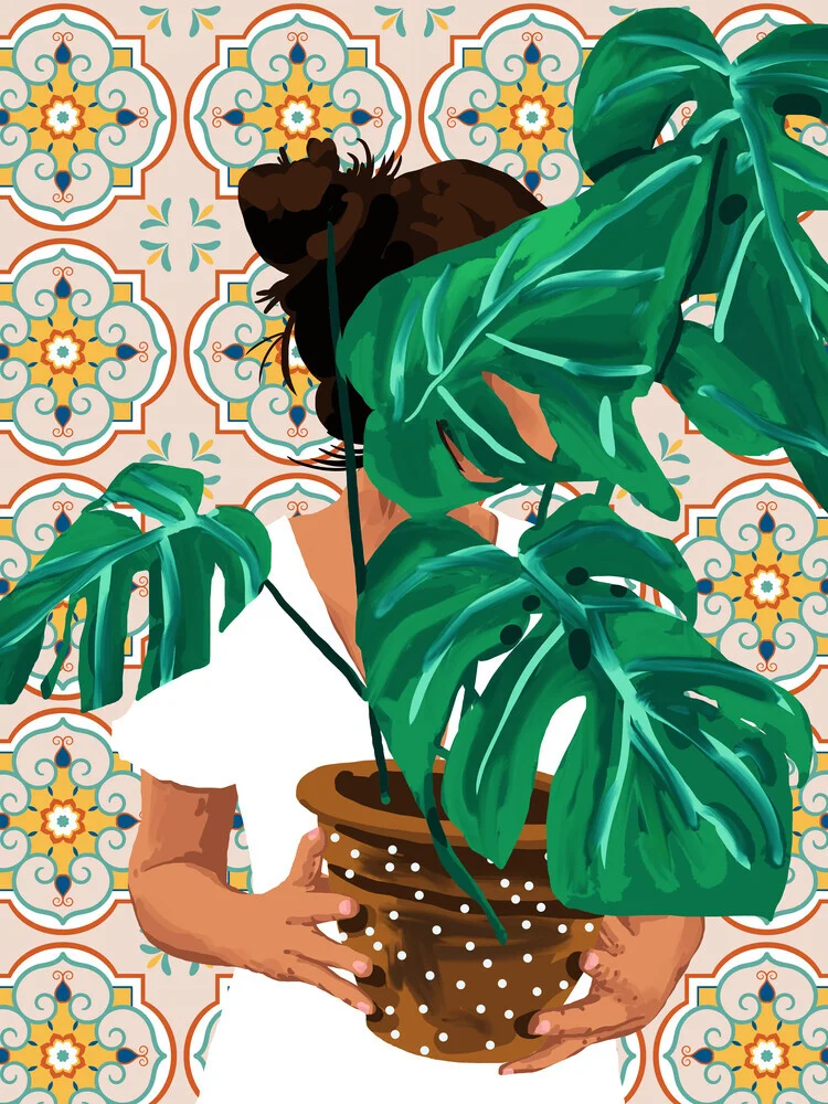 Monstera Plant Lady - fotokunst von Uma Gokhale